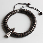 Tibetan Om Mani Padme Hum Natural Coconut Shell Beads Bracelet