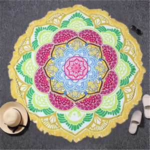 BeddingOutlet Tassel Indian Toalla Mandala Tapestry Beach Towel Sunblock Round Bikini Cover-Up Blanket Lotus Bohemian Yoga Mat