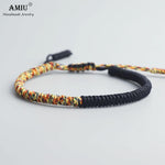 Premium Handmade Tibetan Lucky Bracelets - Black Flower