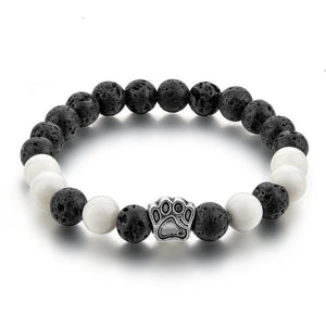 Natural Tiger Eyes Stone Beaded Bracelet - Dog Hand Paw